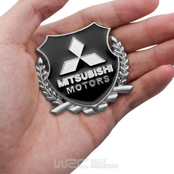 EMBLEME BOUCLIER LOGO MITSUBISHI SILVER